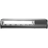Super Merchant sushi koelvitrine - rvs en gehard glas - 152,9x42,6x29,6 cm - zwart - 6x GN 1/3
