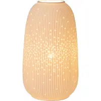 Lucide FLORES - Tafellamp - Ø 14,1 cm - 1xE14 - Wit - Japandi