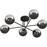 Emibig BRENDI 6B BL grafiet 832/6B inbouwspots, modern design, met glazen diffusers
