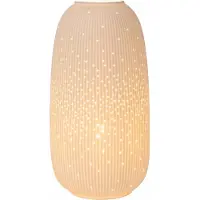 Lucide FLORES - Tafellamp - Ø 17,5 cm - 1xE14 - Wit - Japandi