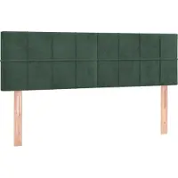 vidaXL Boxspring met matras fluweel donkergroen 140x200 cm