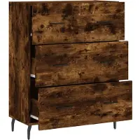 vidaXL Dressoir 69,5x34x90 cm bewerkt hout gerookt eikenkleurig