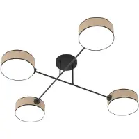 Emibig Hanglamp MAGA, zwart-bruin, 4x E14 fitting, 15W, stoffen kap, afmetingen: 22x96x96 cm, IP20, merk