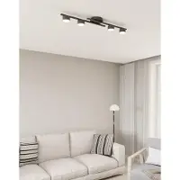 Emibig Plafondlamp Fragment, dimbaar, zwart, Woon-/ Eetkamer, metaal, Modern, plafondlamp