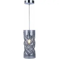 REALITY IMPORT Hanglamp Pia, chroom, 1xE27, 60W, glas, afmetingen: 120x12x12 cm, IP20, merk: Reality