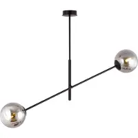 Emibig Kalundborg hanglamp zwart met 2 glazen gerookt E14 - Perfecte verlichting voor elke ruimte