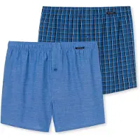 Schiesser Boxershorts royal blue/koningsblauw / lichtblauw / zwart / wit