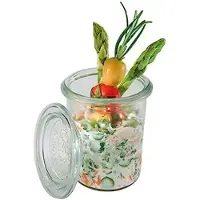 Aps Weck pot met deksel, lateivorm, 160 ml, set van 12, Inmaakpotje, Transparant