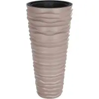 vidaXL Plantenbak met uitneembare bak geribbeld 18/45 L PP mokkakleur