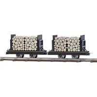 Busch Feldbahn 12211 H0f twee wagens met rondhout