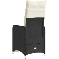 vidaXL Tuinstoelen 2 st verstelbaar met kussens poly rattan zwart