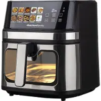 Melchioni GAIA PLUS 8L, losstaande heteluchtfriteuse, 2200W, zwart