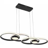 REALITY IMPORT LED hanglamp Audia, zwart, 48W, 3840lm, metalen behuizing, afmetingen: 110x84x29cm, IP20, merk: Reality
