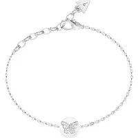 GUESS armband Borboleta 10mm Coin Bracelet Rhodium zilverkleurig