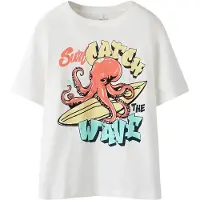 Name it KIDS T-shirt wit Jongens Katoen Ronde hals Printopdruk - maat 134/140