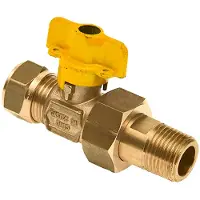 Bonfix Knel messing gaskogelkraan 22 mm x kopp. 3/4" bu.dr.