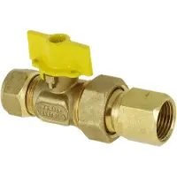 Bonfix Knel messing gaskogelkraan 15 mm x kopp. 1/2" bi.dr.