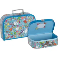 Ginza.se Valisettes - - Vrede en Liefde - Set van 2 nestvalisettes - Stevig karton - Blauw