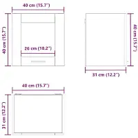 vidaXL Hangkast Sonoma Eik 40 x 31 x 40 cm Bewerkt hout