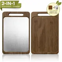 Happy Life Houten Snijplank Acacia Dubbelzijdig – Titanium Snijplank & Hygiënisch Snijvlak – 36 x 24,5 cm