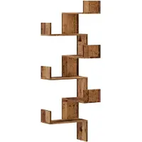 vidaXL Hoekwandschap 45x45x147 cm bewerkt hout out houtkleurig