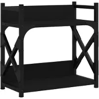vidaXL Printerstandaard 2-laags 40x20x40 cm bewerkt hout zwart