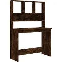 vidaXL Bureau met schappen 102x45x148 cm bewerkt hout gerookt eiken