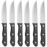Hendi Steakmes van roestvrij staal, breed lemmet, 250 mm lang, set van 6 - 781456