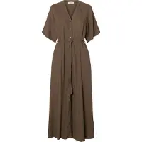Selected Jurk 'SLFVIVA' chocoladebruin