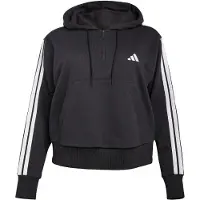 Adidas Essentials 3-Stripes French Terry Hoodie met Korte Rits (Grote Maat)