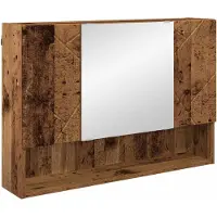 vidaXL Spiegelkast Wandgemonteerd Oudhout 80 x 17 x 55 cm Bewerkt hout