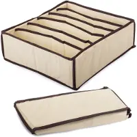 VERK - Make-up Organizer - 6 Vakken - Bevestigde Zijkanten - Beigekleurig