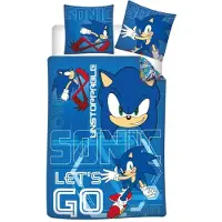 Sonic kinderdekbedovertrek Let's go unstoppable - polykatoen