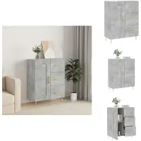 vidaXL Dressoir - Dressoirs - Kast - Wandkast - Dressoir 69,5x34x90 cm bewerkt hout betongrijs