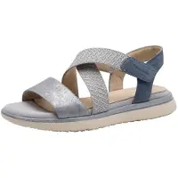 Tamaris Comfort Sandalen blauw Leer Maat 37