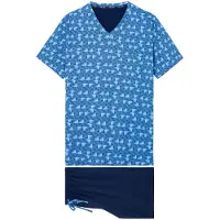 Hom Pyjama kort ' Sleepwear Beachcomber ' blauw / donkerblauw