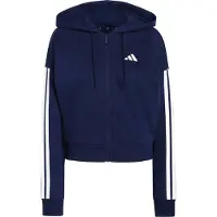 Adidas Sportief sweatvest 'ESSENTIALS 3-STRIPES FRENCH TERRY FULL ZIP' donkerblauw / wit