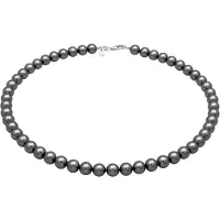 KUZZOI - Halsketting - Heren Mannelijke Trend met synth. parels in 925 sterling zilver - Heren
