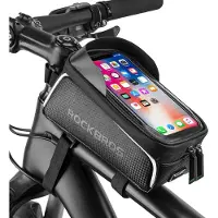 RockBros Fietstas - Smartphonehouder - Waterdicht - Zwart - Compact en Duurzaam - Eenvoudige Montage