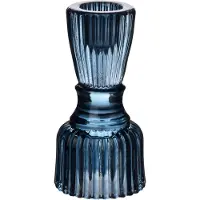 Mondex Patricia Blue - Glazen Kandelaar - 10,2 cm - Elegant - Blauw