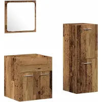 vidaXL Badkamermeubel Set 3 st Oud Hout 41 x 38,5 x 46 cm Bewerkt hout