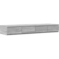 vidaXL Bedlades Grijs Sonoma 120 x 36,5 x 16,5 cm Bewerkt hout