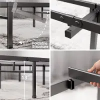 Laura Bedframe 90x190 cm - Metalen Platform Bed met Opbergruimte onder het Bed - Stalen Lattenbodem - Toolvrije Montage - Zwart Modern Design - Draagkracht tot 340 kg