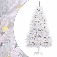 vidaXL Kunstkerstboom Wit 128 x 128 x 270 cm PVC en Metalen