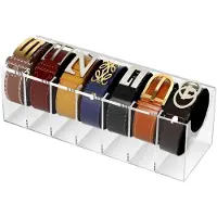 LONGZIMING -Riem Organizer - Riemhouder - Opbergorganizer Voor Riemen - 7 Compartimenten - Transparant Acryl - Acryl - Modern En Minimalistisch - Bespaart Tijd Bij Het Uitzoeken - 1 Stuk