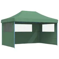 vidaXL Partytent, inklapbaar, pop-up model, met 3 zijpanelen, groen