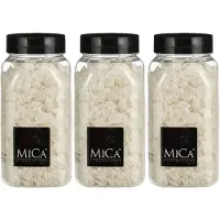 Mica Decorations decoratie steentjes / granulaat - 3x - 650 ml - 4-10 mm - mat wit - siergrind