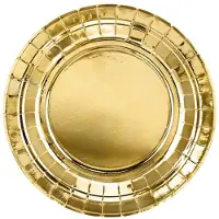 Party Deco Metallic Gouden Bordjes Rond 18cm - 6 stuks
