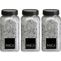 Mica Decorations decoratie stenen / granulaat - 3x - 650 ml - 1-2 mm - spiegel glas - siergrind