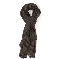 FashionFlair Navy/Grijze Sjaal - Sjaal met print - Viscose Sjaal